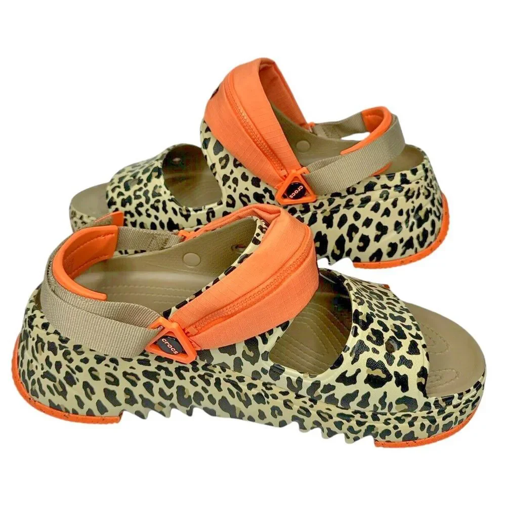 Crocs Hiker Xscape Animal Sandal Clog‎ - Khaki Leopard, Men's Size 13